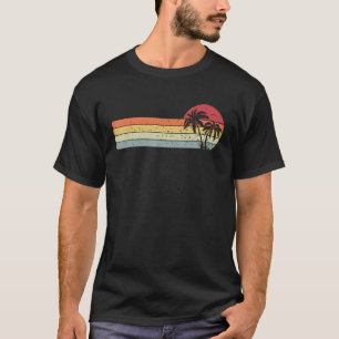 Palmenbaum Vintager Retro-Stil Tropischer Strand T-Shirt