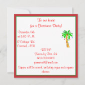 Palmenbaum zu Weihnachten dekoriert Einladung (Rückseite)