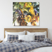 Palmenbäume farbenfrohe, beeindruckende Malerei Leinwanddruck (Insitu (Schlafzimmer))