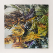 Palmenbäume farbenfrohe, beeindruckende Malerei Puzzle (Horizontal)