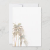 Palmenbäume Küste Moderne Wasserfarbenhochzeit Einladung (Rückseite)