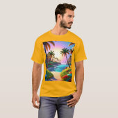 Palmenbäume schweben T-Shirt (Vorne ganz)