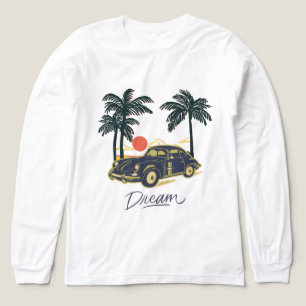Palmenbäume Sonnenuntergang Traum Retro Roadtrip S Tri-Blend Shirt