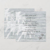 Palmenbäume und Straußbäume laden zum Hochzeitsfei Einladung (Vorne/Hinten)