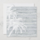 Palmenbäume und Straußbäume laden zum Hochzeitsfei Einladung (Rückseite)