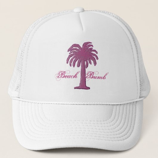 Palmenbaumkappe/Strandbügel, Design Rosa 1 Truckerkappe (Vorderseite)