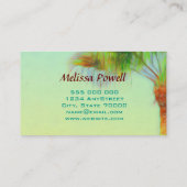 Palmenbaumkunst Foto auf Doppel-Seite Visitenkarte (Rückseite)