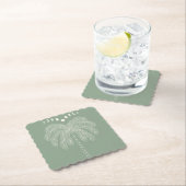 Palmenbaumlinie zeichne die Phasen des weißen grün Untersetzer (Vor Ort)