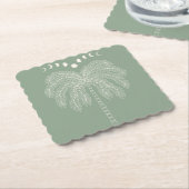 Palmenbaumlinie zeichne die Phasen des weißen grün Untersetzer (angewinkelt)