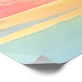 Palmenbaummalerei am Strand bei Sonnenuntergang Poster (Ecke)