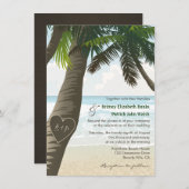 Palmenbaumspitzinitialen Hochzeitseinladungen Einladung (Vorne/Hinten)