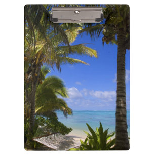 Palmenbestandene Strand Cook Islands 2 Klemmbrett