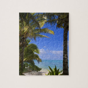 Palmenbestandene Strand Cook Islands 2 Puzzle