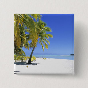 Palmenbestandene Strand Cookinseln 3 Button