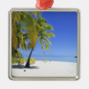 Palmenbestandene Strand Cookinseln 3 Ornament Aus Metall