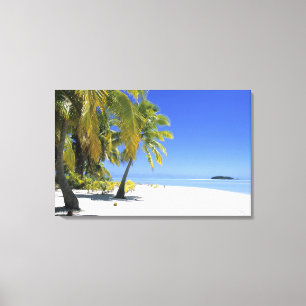 Palmenbestandener Strand Cook Islands 2 Leinwanddruck