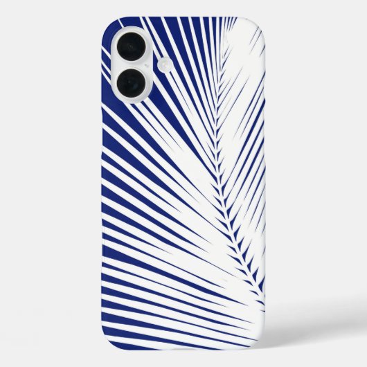 Palmenblatt - blau und weiß Case-Mate iPhone hülle (Rückseite)
