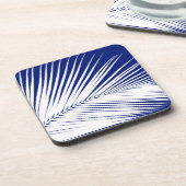 Palmenblatt - blau und weiß untersetzer (Linke Seite)