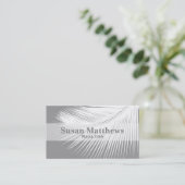 Palmenblatt - grau/grau/weiß visitenkarte (Stehend Vorderseite)