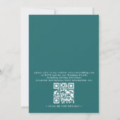 Palmenblatt Grün Elegante Moderne QR-Code-Hochzeit Einladung (Rückseite)
