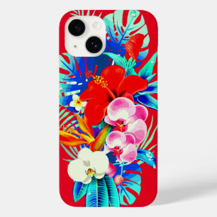 Palmenblatt Hawaiisch-blumenrot Case-Mate iPhone 14 Hülle