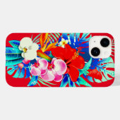 Palmenblatt Hawaiisch-blumenrot Case-Mate iPhone Hülle (Rückseite (Horizontal))