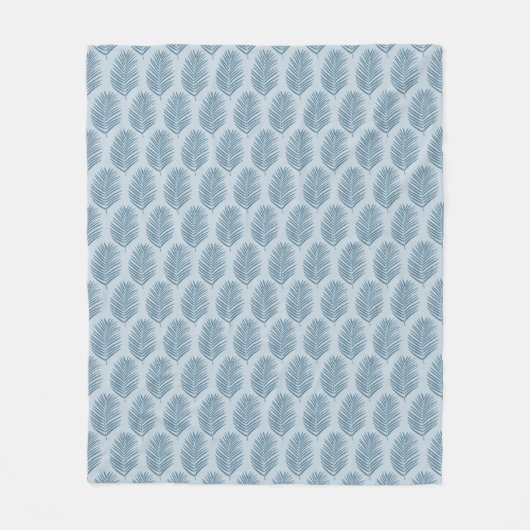 Palmenblatt Hellblau Fleecedecke (Vorderseite)