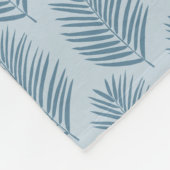 Palmenblatt Hellblau Fleecedecke (Ecke)