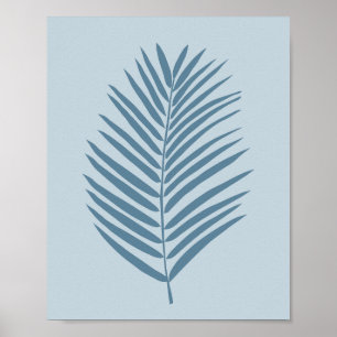Palmenblatt Hellblau Poster