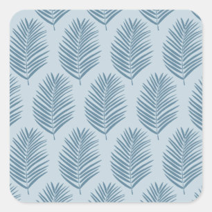 Palmenblatt Hellblau Quadratischer Aufkleber