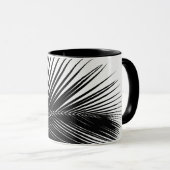 Palmenblatt - schwarz-weiß tasse (VorderseiteRechts)