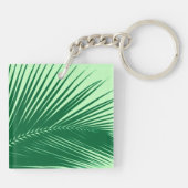 Palmenblatt - Smaragd und Limettengrün Schlüsselanhänger (Rückseite)