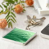 Palmenblatt - Smaragd und Limettengrün Schlüsselanhänger (Seite)