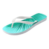 Palmenblatt - Türkis und Aqua Badesandalen (Schrägansicht)