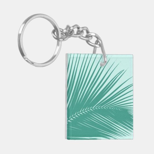 Palmenblatt - Türkis und Aqua Schlüsselanhänger (Vorderseite links)