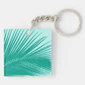Palmenblatt - Türkis und Aqua Schlüsselanhänger (Rückseite)