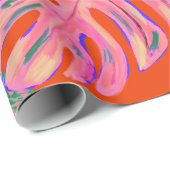 Palmenblatt und farbiges topisches Brandschutzpapi Geschenkpapier (Rolleneckpunkt)