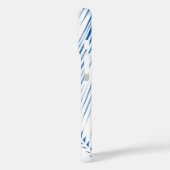 Palmenblatt - weiß auf Kobaltblau Case-Mate iPhone Hülle (Rückseite / Links)