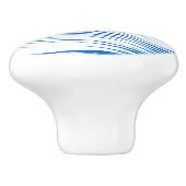 Palmenblatt - weiß auf Kobaltblau Keramikknauf (Seitenansicht)