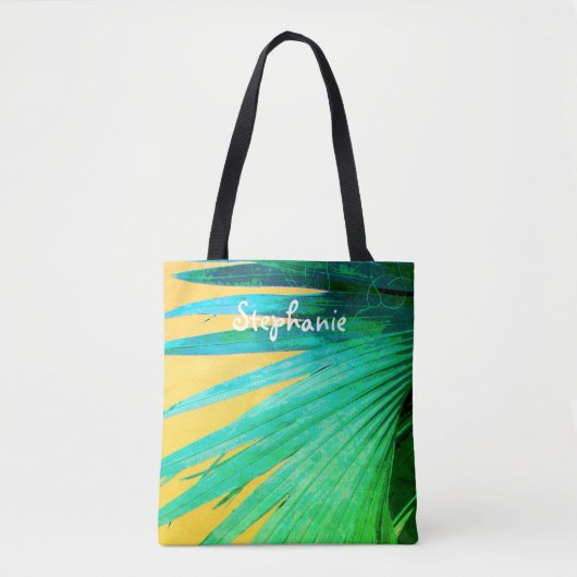 Palmenblattdesign mit personalisierter tropischer  tasche (Vorderseite)