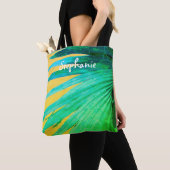 Palmenblattdesign mit personalisierter tropischer  tasche (Von Nahem)