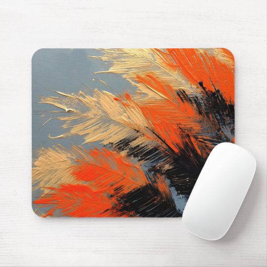 Palmenblätter – Abstrakte tropische Bewegung Mousepad (Mit Mouse)