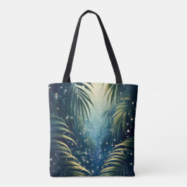 Palmenblätter, beleuchtet von Mond und Glühwürmche Tasche