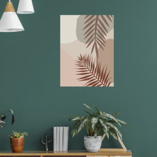 Palmenblätter, Boho abstrakte geometrische Kunst Poster