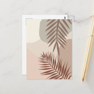 Palmenblätter, Boho abstrakte geometrische Kunst Postkarte