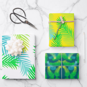 Palmenblätter-Muster Geschenkpapier Set