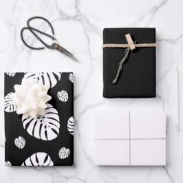 Palmenblätter-Muster-Wrap-Papier-Flachblätter Geschenkpapier Set