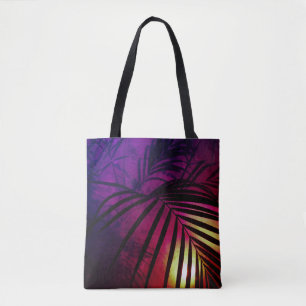 Palmenblätter Sonnenuntergang modern tropisch Tasche