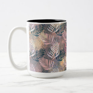 Palmenblätter, tropisch, Botanisch, Blätter, Dschu Zweifarbige Tasse