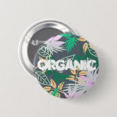 Palmenblätter Tropisches Muster Button Pin (Vorne & Hinten)